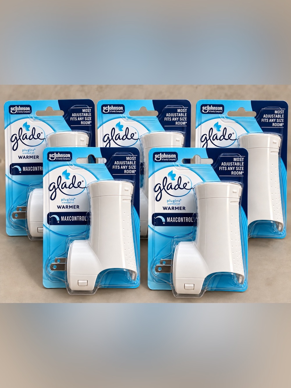 Glade MaxControl White PlugIns Warmer - Adjustable Room Fragrance lot of 5